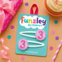 3rd Birthday Hair Clips, thumbnail 2 of 3