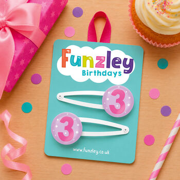 3rd Birthday Hair Clips, 2 of 3
