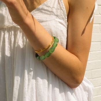 Chunky Green Beads Toggle Bracelet, 3 of 3