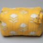 Fan Flower Pattern Yellow Cotton Wash Bag, thumbnail 6 of 6