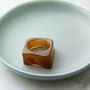 Amber Coloured Lucite Geometric Ring, thumbnail 5 of 8