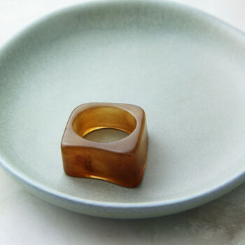 Amber Coloured Lucite Geometric Ring, 5 of 8