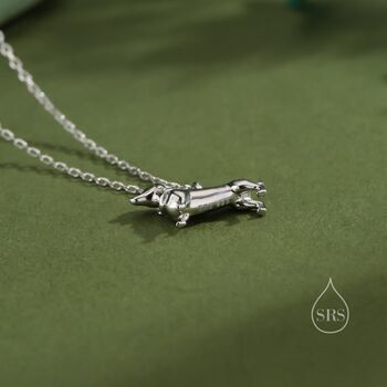 Sausage Dog Pendant Necklace In Sterling Silver, 2 of 11