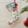 Christmas Stocking With Red Pom Poms, thumbnail 4 of 5