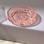 Vintage Glass Round Trinket Bowl / Dish Light Pink, thumbnail 1 of 3