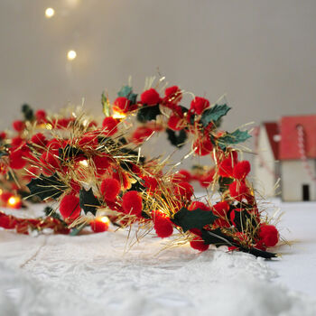 Holly And Berry Christmas Fairy Light String, 4 of 4