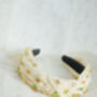 Twist Knot Diamante Gem Headband In Cream, thumbnail 2 of 2