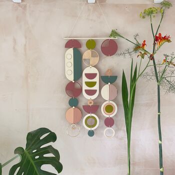 Modern Geometric Wall Hanging Boho Wall Art Bedroom Decor, 6 of 7