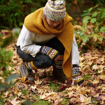 Fair Trade Eco Wristwarmer Fingerless Gloves Waste Wool, 7 of 12