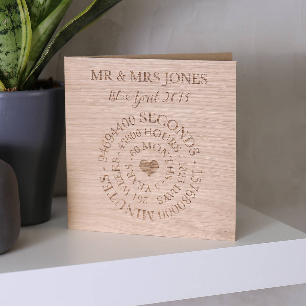 Anniversary Wooden Time Card