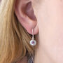 Pave Disc Birthstone Earrings, thumbnail 4 of 11
