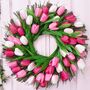 Handmade Pink And White Tulip Wreath, thumbnail 1 of 7