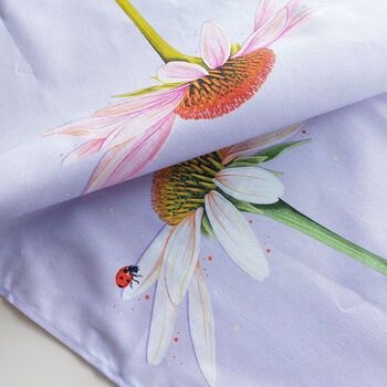 'Echinacea Echinacea' Cotton Tea Towel, 2 of 8