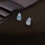 Opal With Cz Stud Earrings In Sterling Silver, thumbnail 2 of 11
