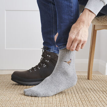 Pheasant Wool Socks – Countryside Gift For Walkers And Dog Lovers, 5 of 11
