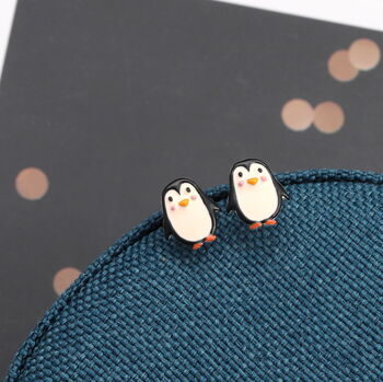 Christmas Penguin Earrings For Granddaughter, 2 of 3