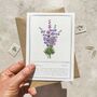 Set Of Six Different Purple And Blue Floral Notecards, thumbnail 7 of 11