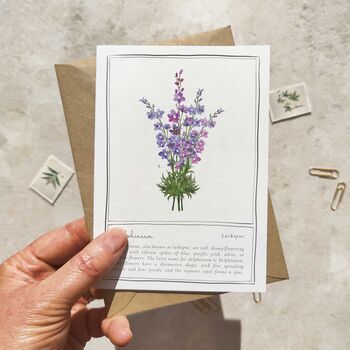 Set Of Six Different Purple And Blue Floral Notecards, 7 of 11