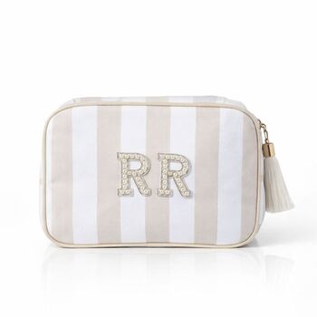 Personalised Stripe Tassel Makeup Cosmetic Bag, 2 of 4