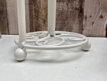White Iron Cockerel Kitchen Roll Holder Stand, 6 of 8