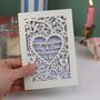 Personalised Papercut Heart Engagement Card, thumbnail 2 of 6