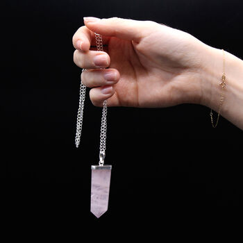 Gemstone Flat Pencil Pendant Black Agate, 8 of 8