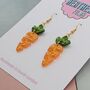 Carrot Resin Glitter Handmade Earrings, thumbnail 4 of 4