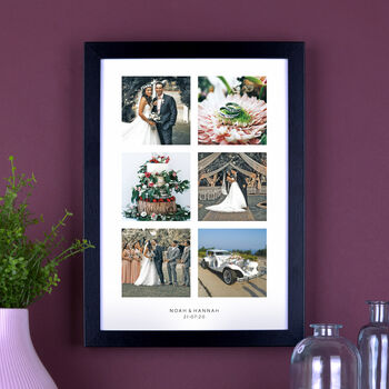 Personalised Six Photos Wedding Print, 5 of 7
