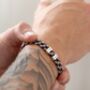 Men's Cord And Silver Fingerprint Family Bracelet, thumbnail 6 of 7