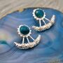 Blue Apatite, Pearl Silver Earrings, thumbnail 1 of 12