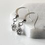 Tiny Crown Earrings Rhodium Plated Hook Earrings Gift, thumbnail 2 of 5