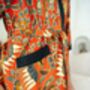Men's Cotton Batik Kimono Robe In Red, thumbnail 5 of 5