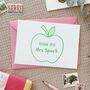 Green Apple For The Teacher Thank You Card, thumbnail 5 of 11