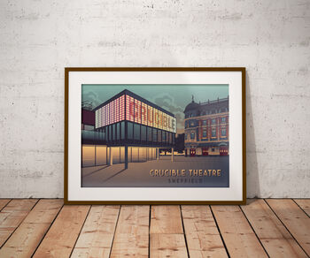 Crucible Theatre Sheffield Travel Poster Art Print, 6 of 8