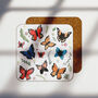Melamine And Cork Butterflies Coasters, thumbnail 4 of 6