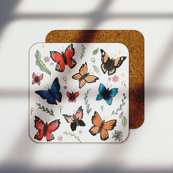 Melamine And Cork Butterflies Coasters, 4 of 6