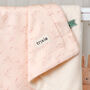Personalised Trixie Rosy Rabbit Organic Cotton Fleece Blanket, thumbnail 2 of 6