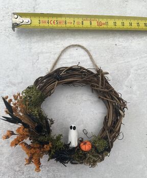 Halloween Mini Dried Flower Wreath, 3 of 4