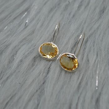 Citrine Earrings: Dangle Drop, Silver Or Gold, November Birthstone, 7 of 9