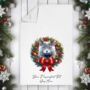 Personalised Cat In Christmas Wreath Gift Tea Towel, thumbnail 11 of 12