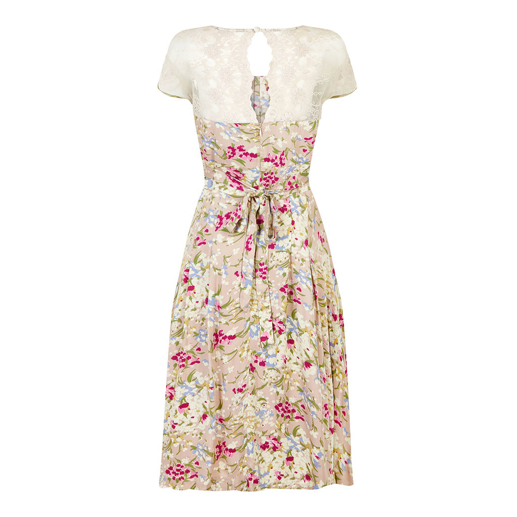 Floral Vintage Print Summer Print Tea Dress By Nancy Mac ...