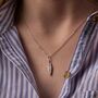 Feather Necklace Sterling Silver, thumbnail 2 of 6