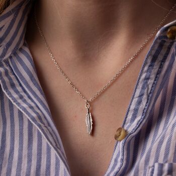 Feather Necklace Sterling Silver, 2 of 6