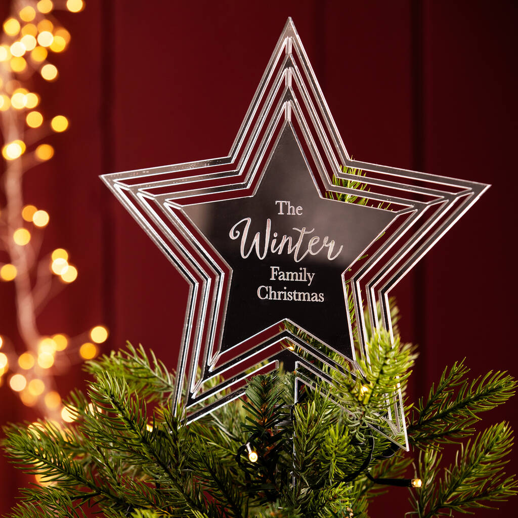 Personalised Star Christmas Tree Topper, 1 of 6