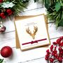 Handmade Stag Christmas Card For Him, thumbnail 5 of 6