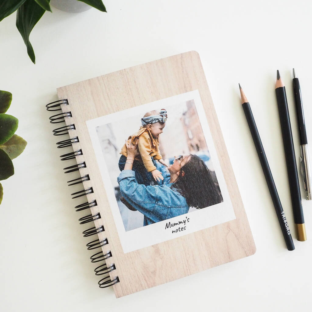 Personalised Photo Wood A5 Ring Bound Notebook By Proper Goose