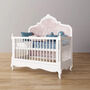 Ophelia Cot Bed Three In One White Fabric, thumbnail 2 of 2
