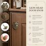 Regal Lion Head Brass Cabinet Knob, thumbnail 2 of 8