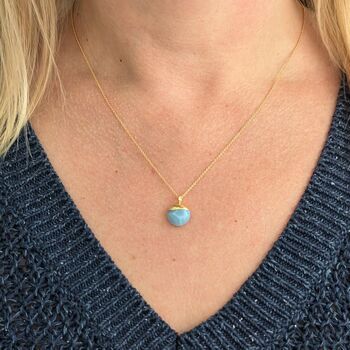 The Orb Blue Opal October Birthstone Necklace, 3 of 7