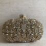 Dark Gold Handcrafted Embroidered Oval Clutch Bag, thumbnail 8 of 10
